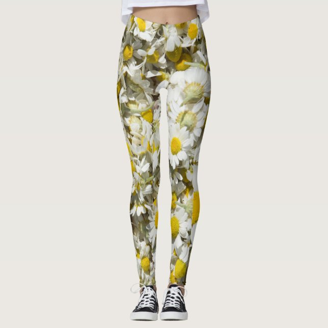 Wild daisies pattern leggings (Front)