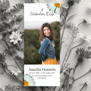 Wild Daisy Celebration Of Life Photo Card