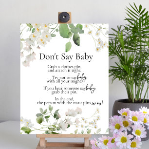 Wild daisy flowers theme Shhhh Don't Say Baby Game Poster