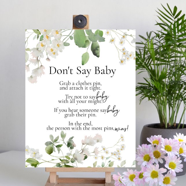 Wild daisy flowers theme Shhhh Don't Say Baby Game Poster (Creator Uploaded)