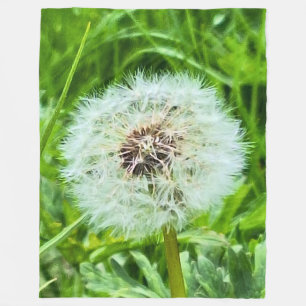 Wild Dandelion Romania Botanical Macro Photograpy Fleece Blanket