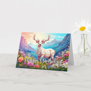 Wild Deer Design Happy Birthday Card