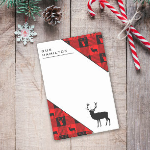 Wild Deer or Stag Buffalo Lumberjack Plaid Post-it Notes