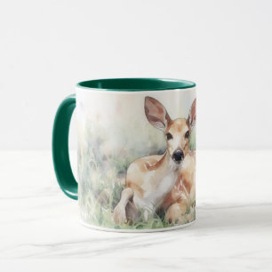 Wild Deer Resting in a Meadow Art Mug Cup
