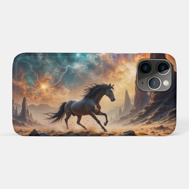 Wild Desert Stallion Nebula stars lightning Case-Mate iPhone Case (Back (Horizontal))