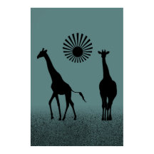 Wild design giraffe poster