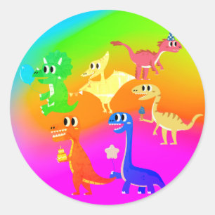 wild dinosaurs  classic round sticker