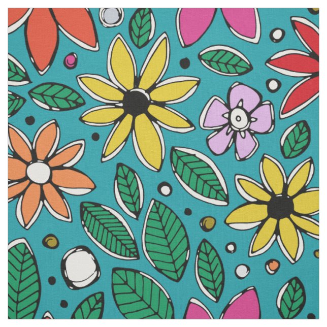 wild ditsy blue fabric (Swatch)