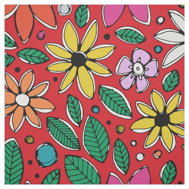 wild ditsy red fabric (Swatch)