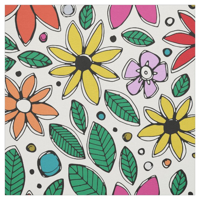 wild ditsy white fabric (Swatch)