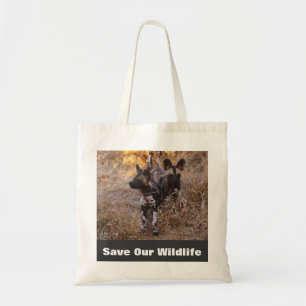 Wild Dogs Save Our Wildlife Tote Bag
