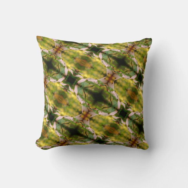 Wild Dogwood Flower Blossoms Abstract Pattern  Cushion (Front)