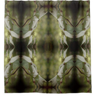 Wild Dogwood Flower Blossoms Abstract Pattern  Shower Curtain