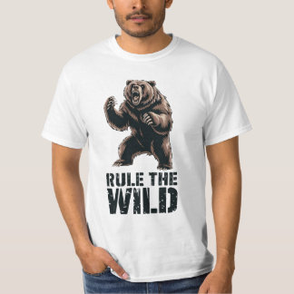 Wild Dominance: Roaring Grizzly Power T-Shirt