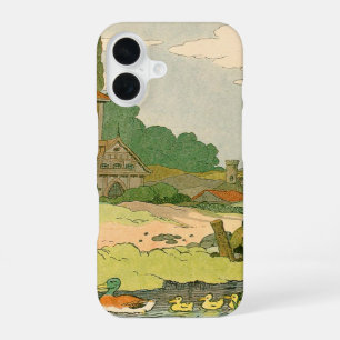 Wild Duck and Ducklings Swimming on the River iPhone 16 Case