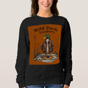 Wild Duck Leathers Vintage Style Long Sleeve T-Shi Sweatshirt