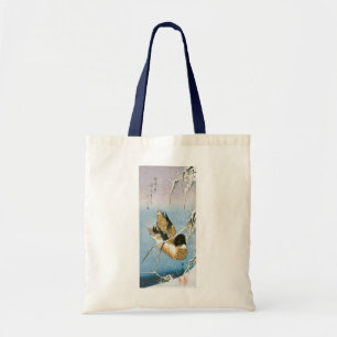 Wild Duck Swimming Snow Laden Reeds by Hiroshige Tote Bag