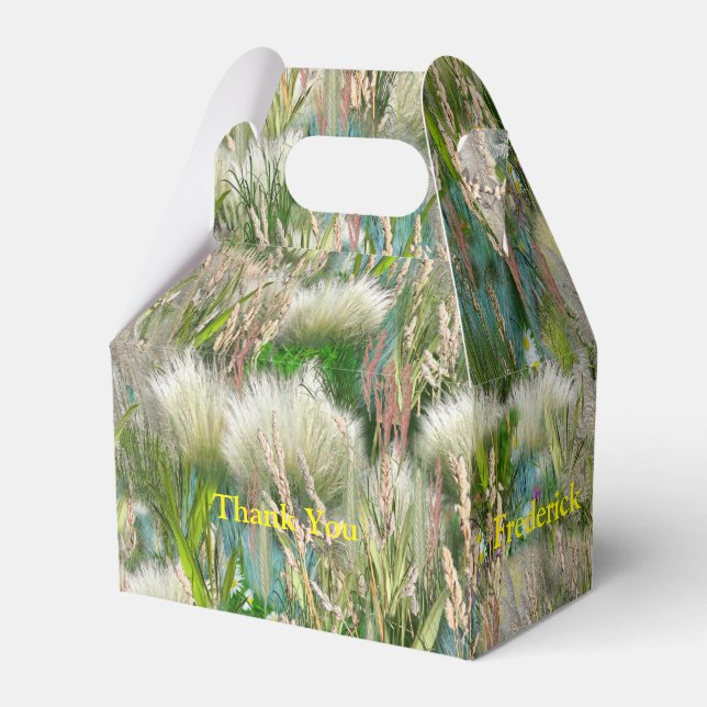 Wild Eco-friendly Grasses & Spring flowers Favour Box (Front Side)