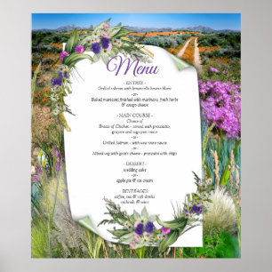 Wild Eco-friendly Grasses & Spring flowers Poster