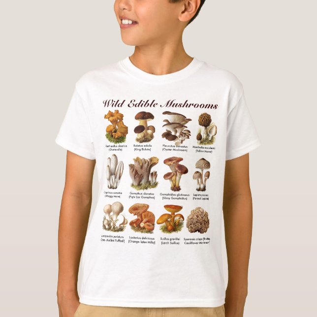 Wild Edible Mushrooms T-Shirt (Front)