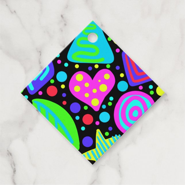 Wild Eighties Party Favour Tags (Front)