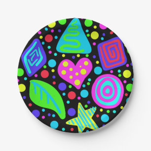 Wild Eighties Party Paper Plate