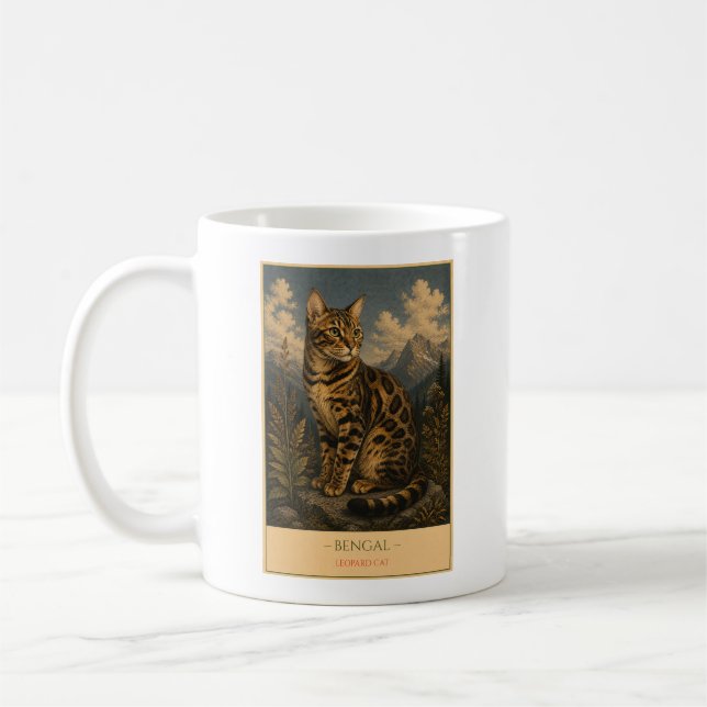 Wild Elegance: Bengal Cat Coffee Mug (Left)