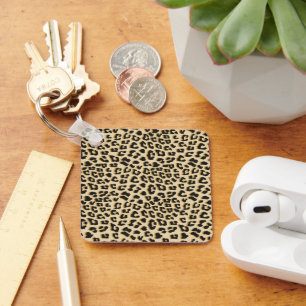 Wild Elegance Leopard Print Key Ring