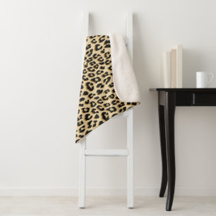 Wild Elegance Leopard Print Sherpa Blanket