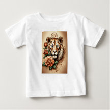Wild Elegance: Lioness & Rose Tattoo-Inspired T-Sh