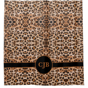Wild Elegance: Personalised Leopard Print Shower Curtain