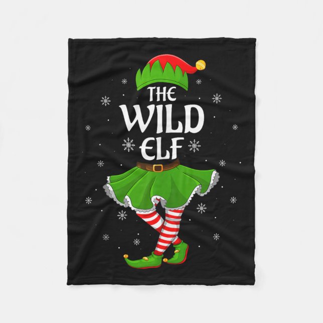 Wild Elf Christmas Family Girls Women Elf Squad Xm Fleece Blanket (Front)