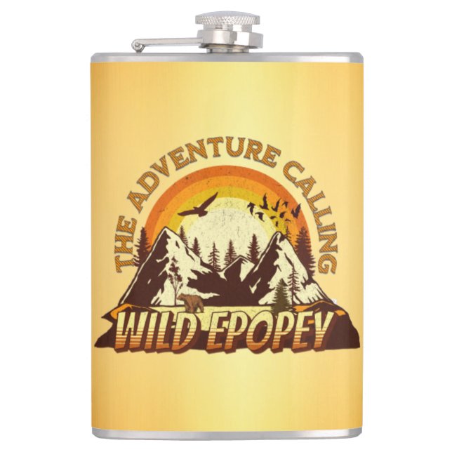 WILD EPOPEY: The Adventure Calling Hip Flask (Front)