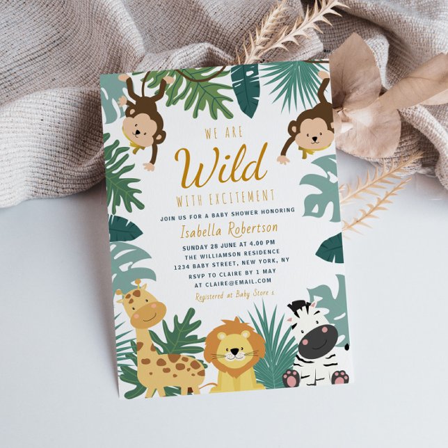 WILD EXCITEMENT | safari baby shower invitation (Creator Uploaded)