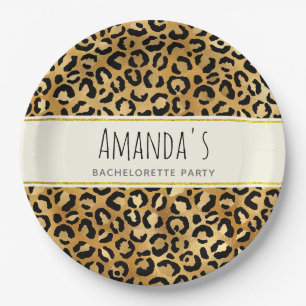 Wild & Exotic Leopard Print Pattern Bachelorette Paper Plate