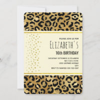Wild & Exotic Leopard Print Pattern Birthday Invit