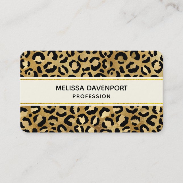 Wild & Exotic Leopard Print Pattern Business Card (Front)