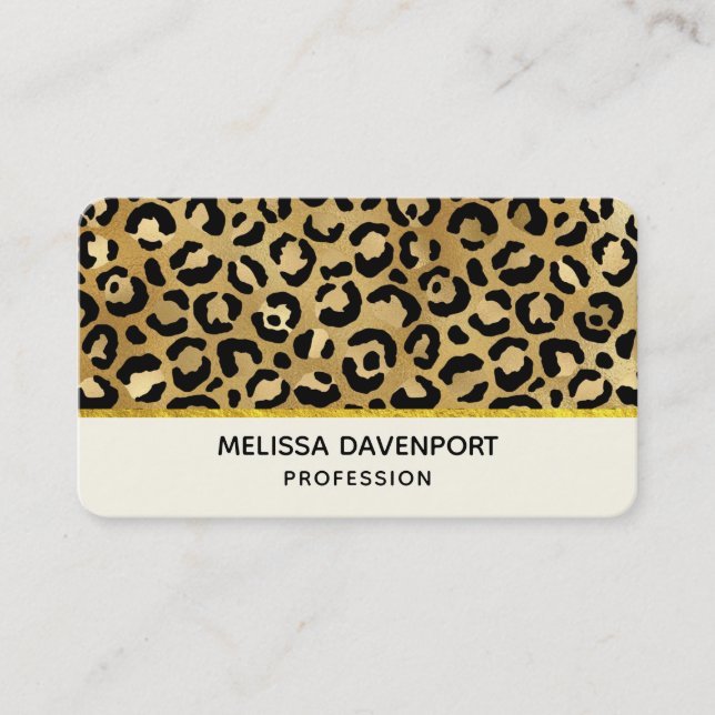 Wild & Exotic Leopard Print Pattern Business Card (Front)