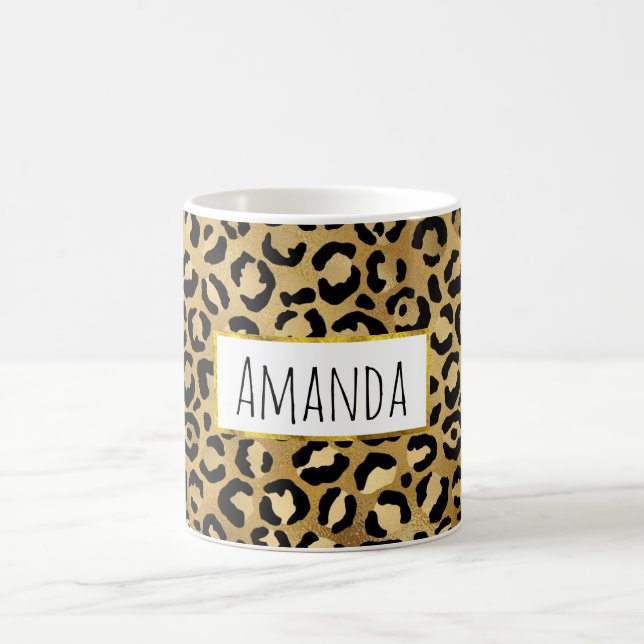 Wild & Exotic Leopard Print Pattern Coffee Mug (Center)