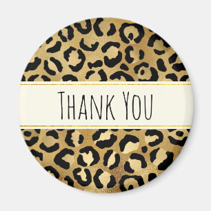 Wild & Exotic Leopard Print Pattern Thank You Magnet