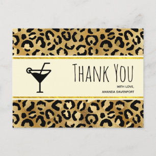 Wild & Exotic Leopard Print Pattern Thank You Post Postcard