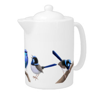 Wild Fairy Wren Birds Teapot