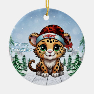 Wild Feline Lovers Woodland Wildlife Kitten 🐆🐈🐾 Ceramic Ornament