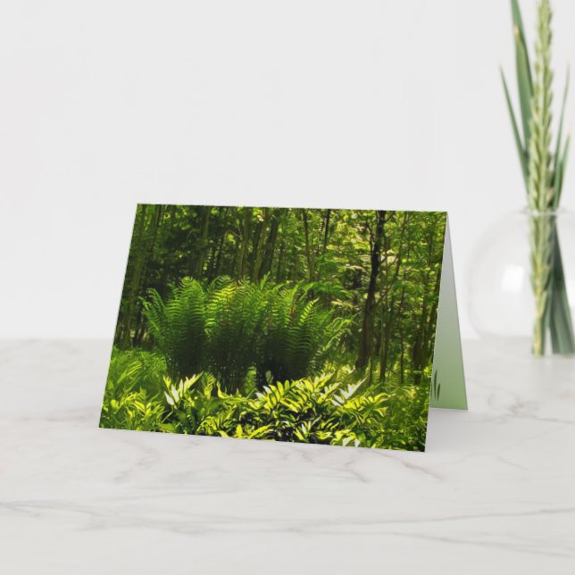Wild Fern Abstract Birthday Card (Front)