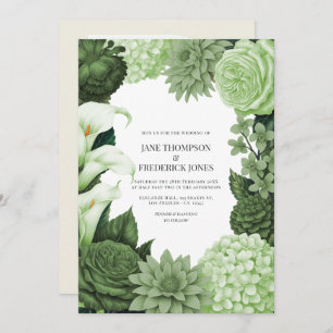 Wild Fern, Soft Moss & Pale Pistachio Wedding Invitation