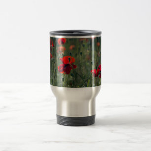 Wild Field of Poppies Travel Mug