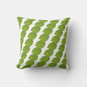 Wild Fig Green Leaf Texture Cushion Throw Pillow