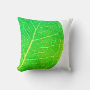 Wild Fig Green Leaf Texture Cushion Throw Pillow