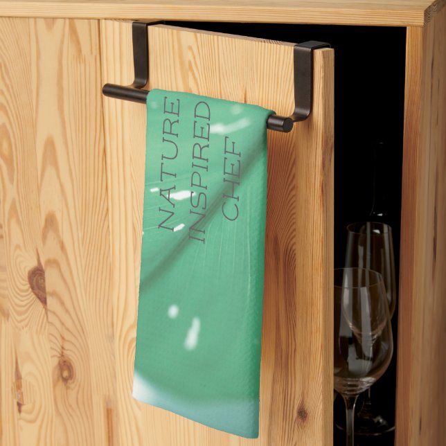 Wild Fig Leaf Minimalism Nature Inspired Chef Tea Towel (Thirds Fold)