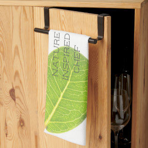 Wild Fig Leaf Minimalism Nature Inspired Chef Tea Towel